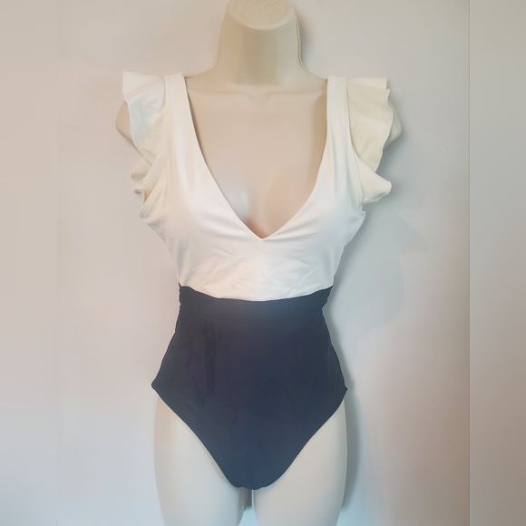 summersalt Other - Summersalt Black And White Ruffle Swimsuit
